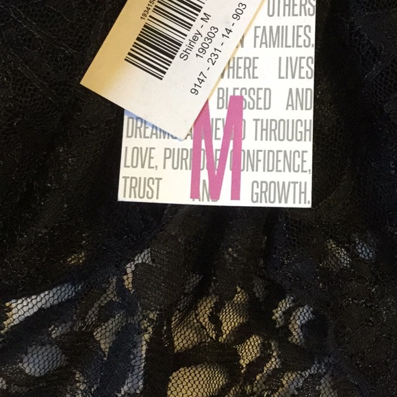 🖤Solid black NWT Shirley delicate lace sz Medium - Picture 3 of 5